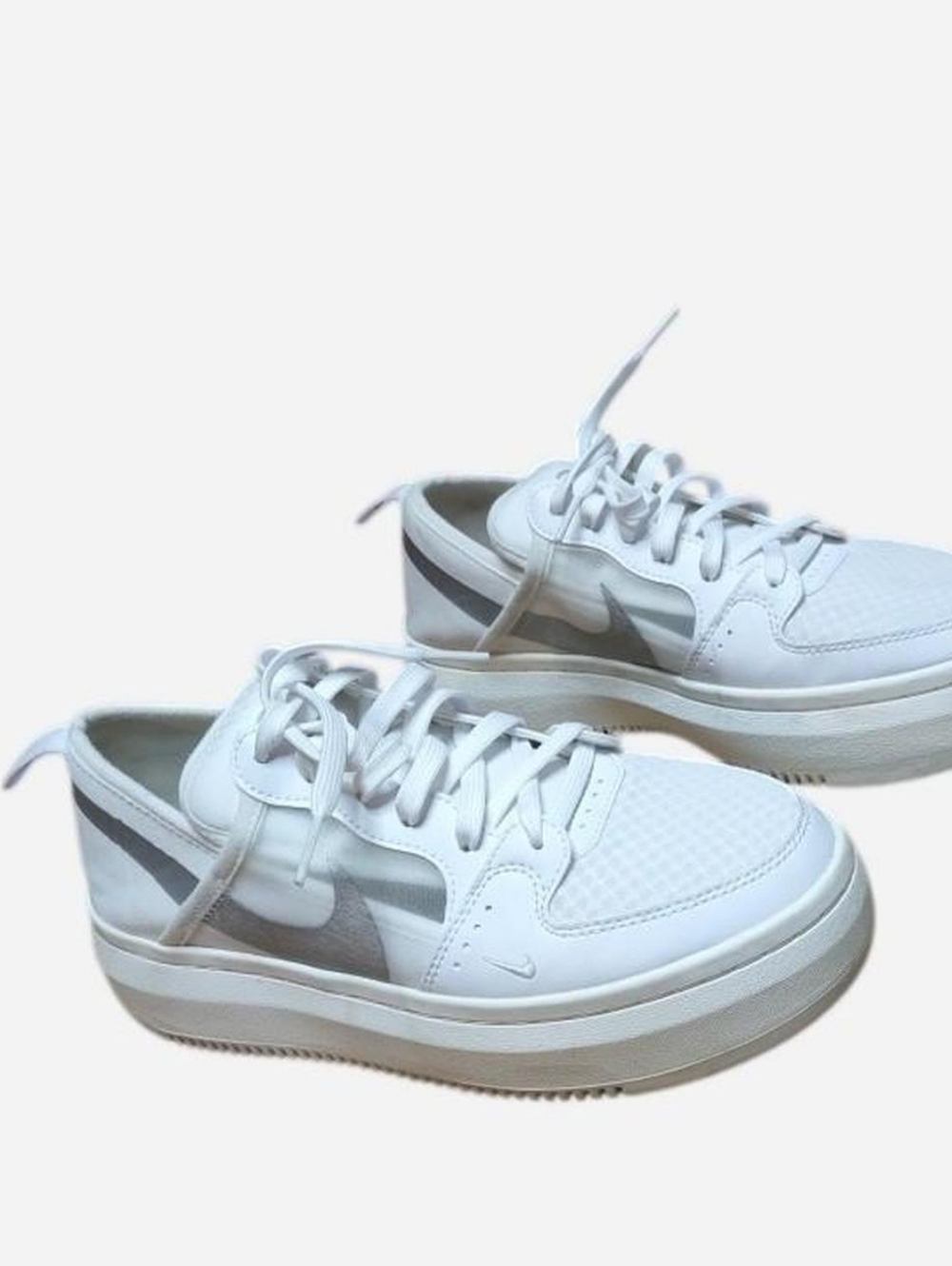 Nike White Vision Alta  Walking Sneakers with Thick Platform Womens Shoes Sz 8.5